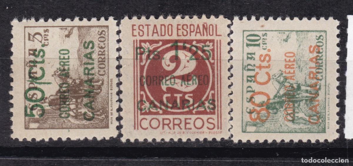 Sellos: AA2- Guerra Civil . Locales Habilitados CANARIAS EDifil 34/36* Ligera Se&ntilde;al Perfectos