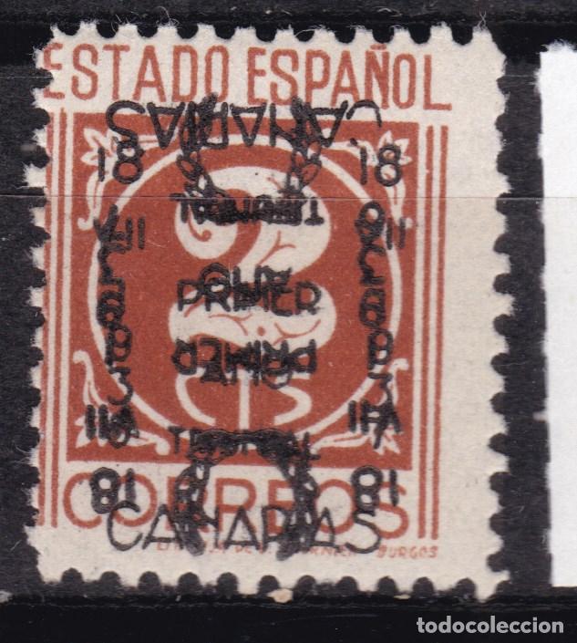 Sellos: AA6- Guerra Civil . Locales SC TENERIFE Edifil NE13hhi.(*) Doble Sobrecarga , Una INVERTIDA .