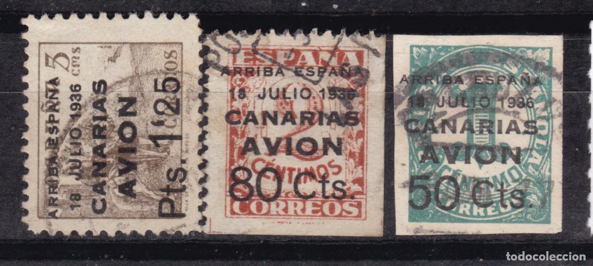 Sellos: AA7- Guerra Civil . Locales Habilitados CANARIAS Edifil 20/22 Usados. Perfectos