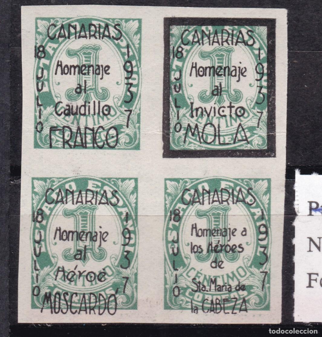 Sellos: FC4-172- Guerra Civil . Locales Habilitados CANARIAS Edifil NE7 ** Sin Fijasellos LUJO