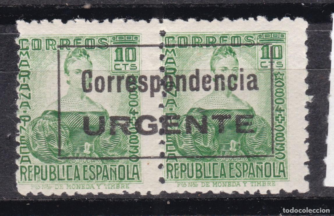 Sellos: AA8- Guerra Civil . Patri&oacute;ticos BURGOS URGENTE. Edifil 44 ** Sin Fijasellos. Perfecto. Marquillado