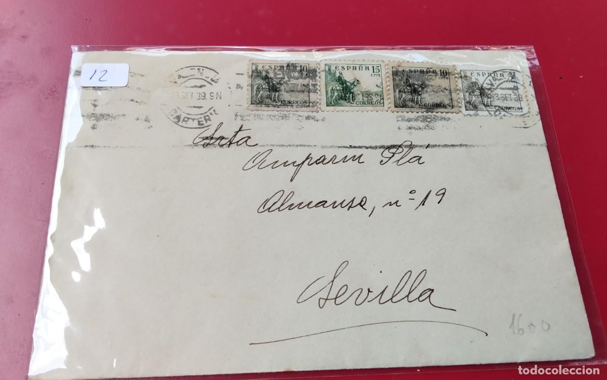 Sellos: VALENCIA SOBRE CIRCULADO A SEVILLA CON CENSURA CARTA EN INTERIOR ,PIEZA COLECCION