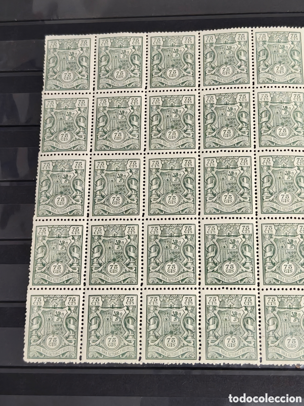 Sellos: Espa&ntilde;a lote 25 sellos hoja pliego Fiscales postales Edifil: 15 ,sellos nuevos **