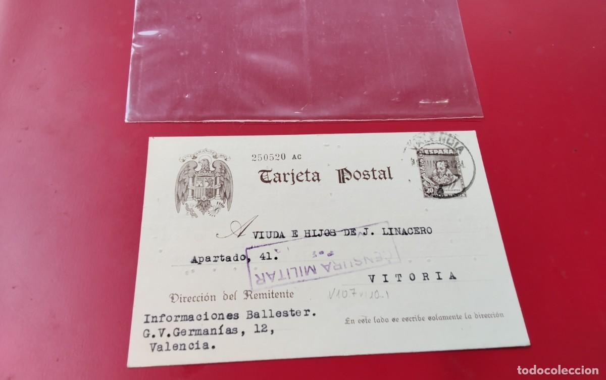 Sellos: GUERRA CIVIL VALENCIA ENTERO POSTAL N&ordm; 83 CON CENSURA MILITAR VER DESCRIPCION PIEZA COLECCION