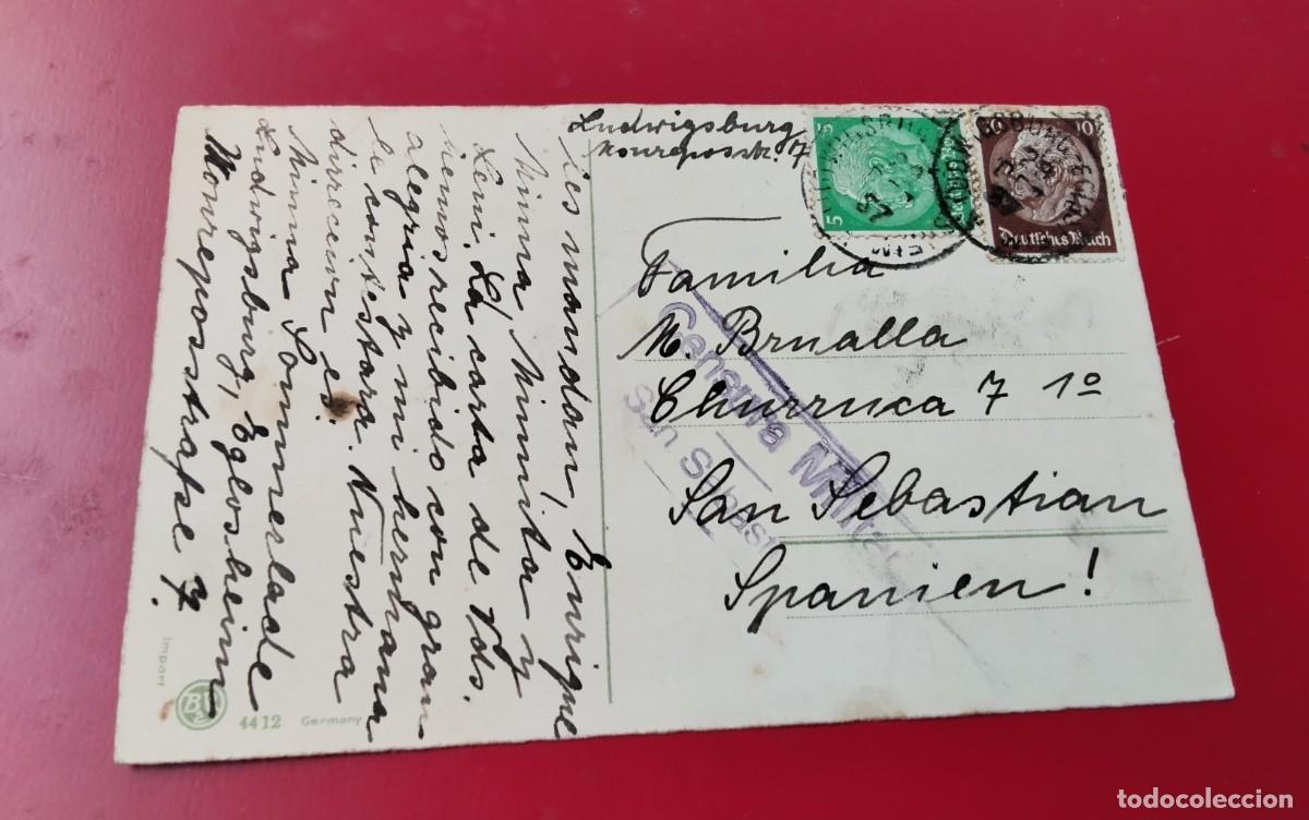 Sellos: GUERRA CIVIL , SAN SEBASTIAN POSTAL CIRCULADA CON CENSURA MILITAR VER DESCRIPCION ,PIEZA COLECCION