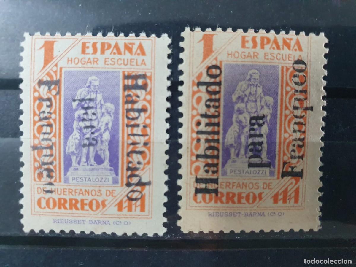 Sellos: BENEFICENCIA EDIFIL NE 13 ** HABILITACION INVERTIDA ESPA&Ntilde;A 1937 2 VALORES