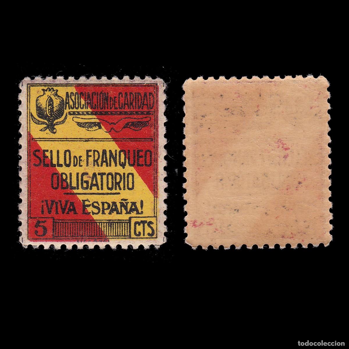 Sellos: GRANADA 1936 SOBRETASA LOCAL CARIDAD 1c.**+ OBSEQUIO