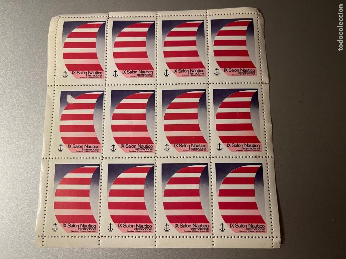 Timbres: 12 VI&Ntilde;ETAS IX SALON NAUTICO INTERNACIONAL BARCELONA 1971