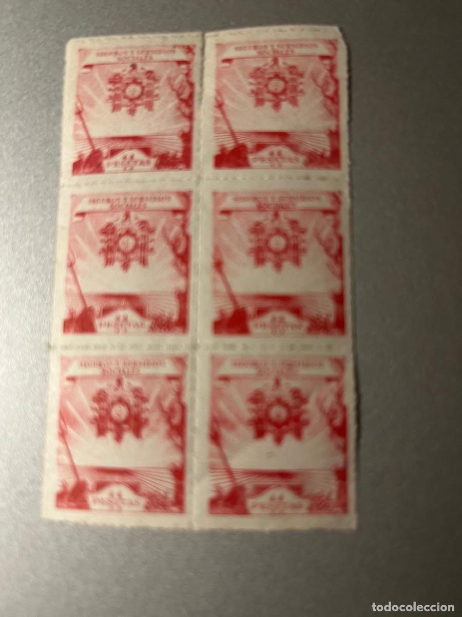 Timbres: 6 SELLOS SEGUROS Y SUBSIDIOS SOCIALES 44 PESETAS