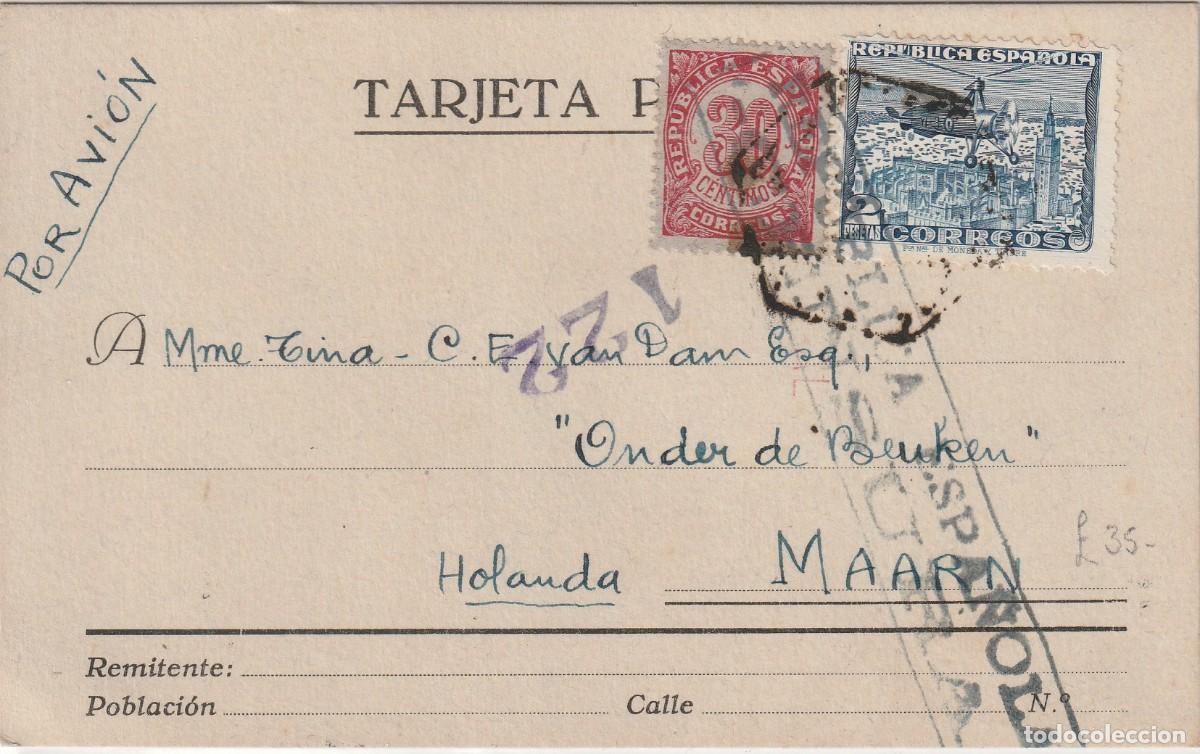 Sellos: Guerra Civil, 1938. Barcelona A Holanda. Casa de acogida en Maarn.