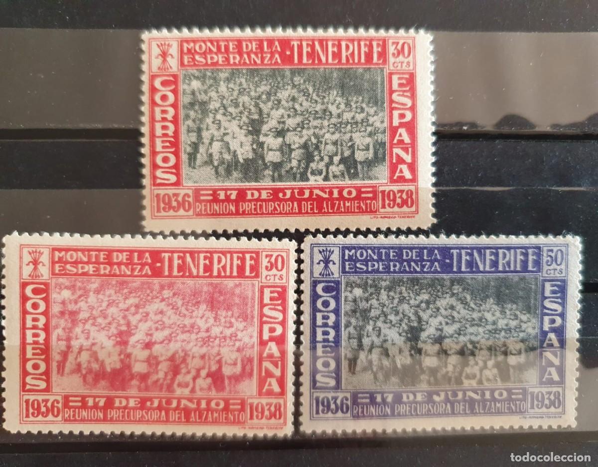 Sellos: CANARIAS EDIFIL 52 ** + 53 ** +54 ** ESPA&Ntilde;A 1938