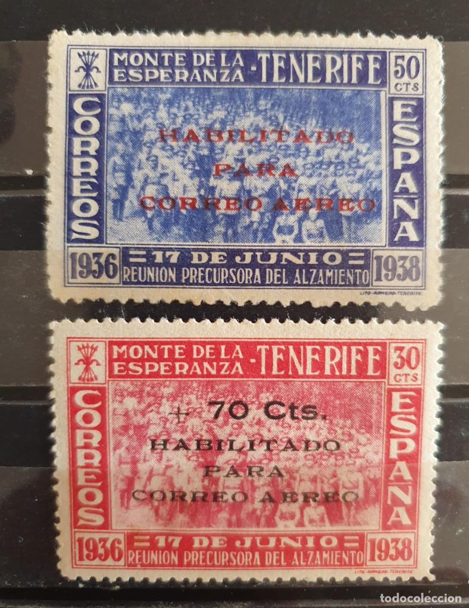 Sellos: CANARIAS EDIFIL 56 * + 57 * HABILITADOs ESPA&Ntilde;A 1938