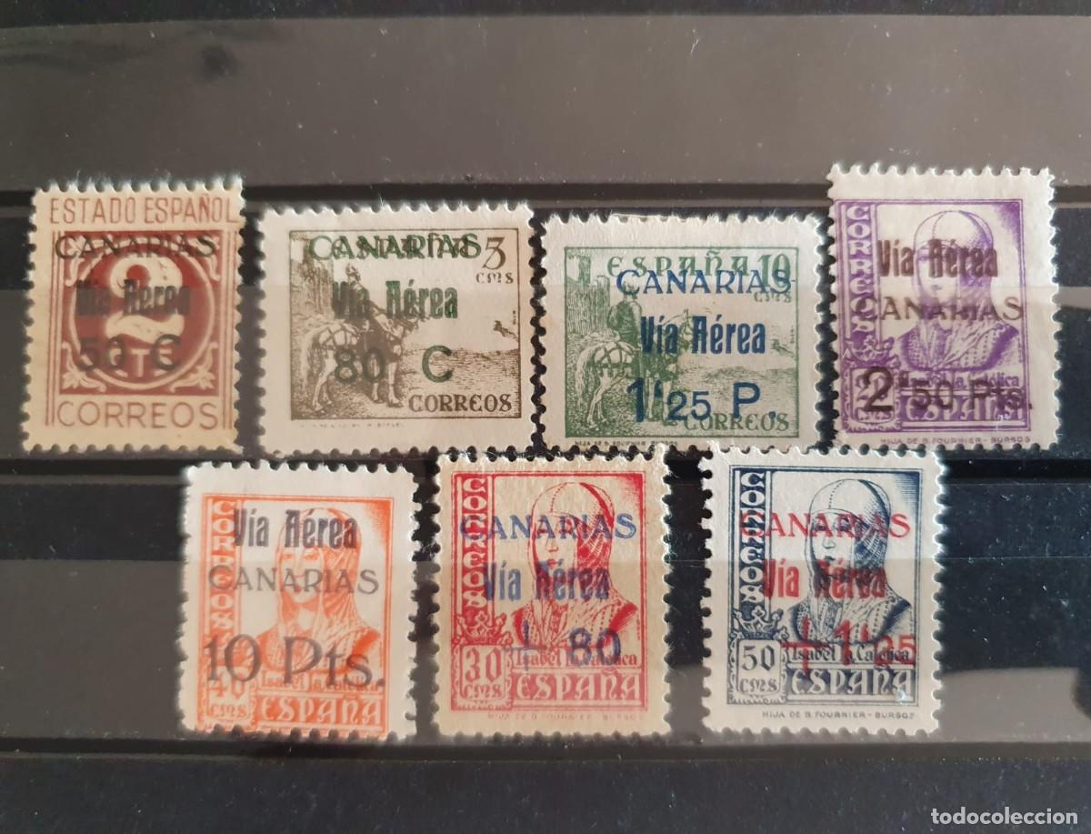 Sellos: CANARIAS EDIFIL 44 A 51 */** sin 48 ESPA&Ntilde;A 1938