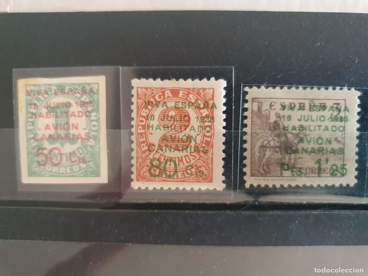 Sellos: SERIE COMPLETA CANARIAS EDIFIL 8 * A 10 * ESPA&Ntilde;A 1937