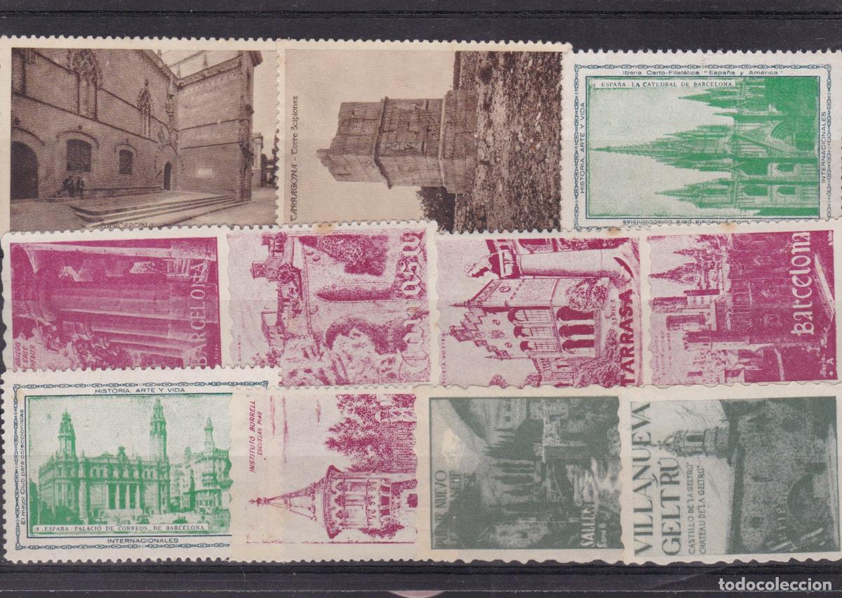 Sellos: FC4-144-. Lote 11 Vi&ntilde;etas TURISMO