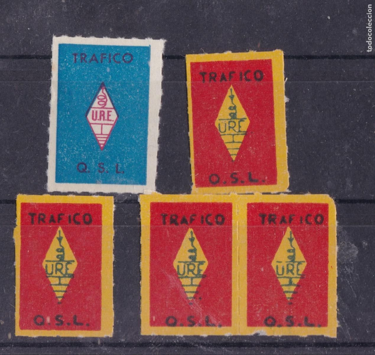 Sellos: AA10- VI&Ntilde;ETAS URE (Uni&oacute;n Radioaficionados Espa&ntilde;oles) TRAFICO QSL x 5** Sin Fijasellos
