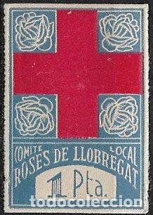 Sellos: Guerra Civil, Sellos Locales, Barcelona, ROSES DE LLOBREGAT, FEOFI n&ordm; 17 * *