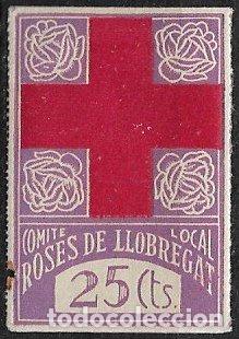 Sellos: Guerra Civil, Sellos Locales, Barcelona, ROSES DE LLOBREGAT, FEOFI n&ordm; 15 * *