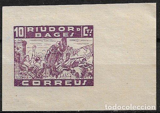 Sellos: Guerra Civil, Sellos Locales, Barcelona, RIUDOR DE BAGES, FEOFI n&ordm; sh6, 10 cts. violeta (*) lujo