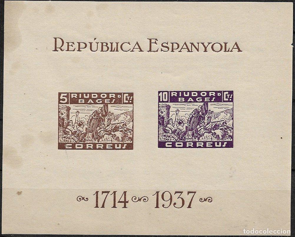 Sellos: Guerra Civil, Sellos Locales, Barcelona, RIUDOR DE BAGES, FEOFI n&ordm; 6 * *