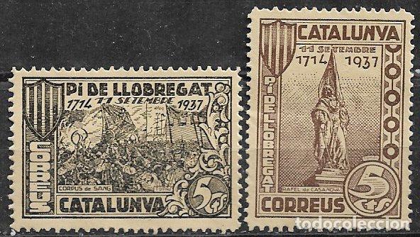 Sellos: Guerra Civil, SELLO LOCAL, Barcelona, PI DE LLOBREGAT, FESOFI n&ordm; 1 y 2 * * completa
