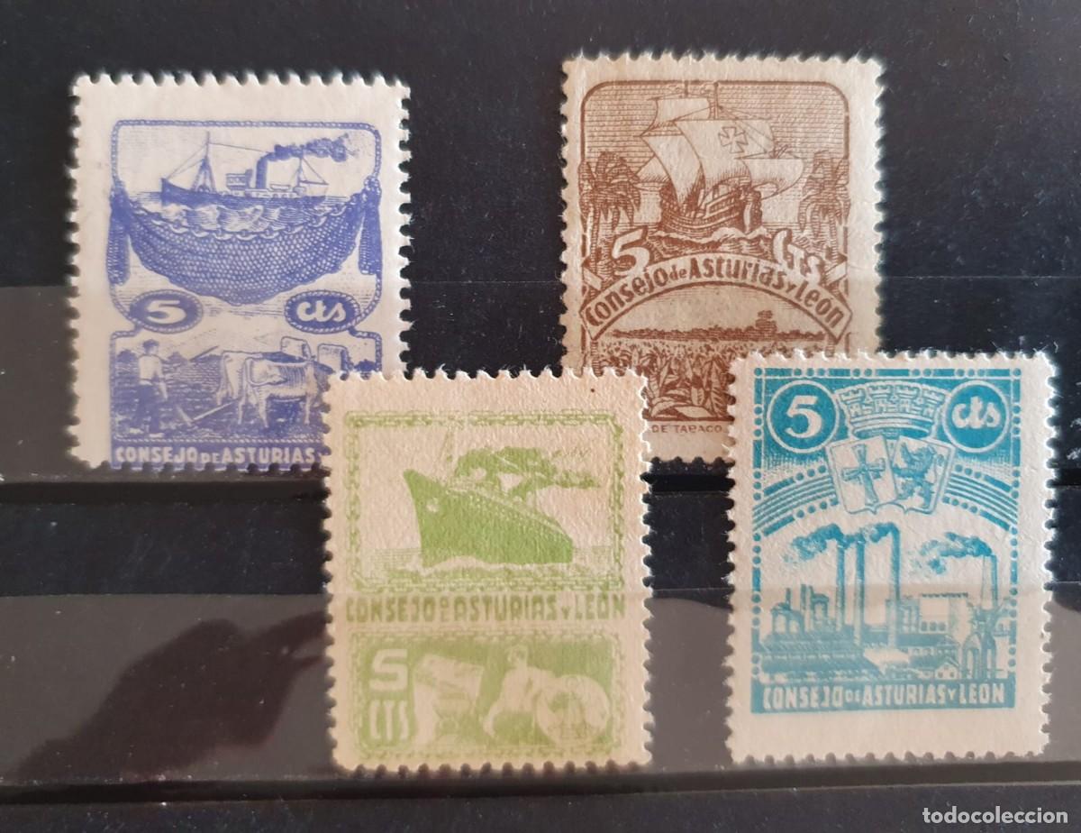 Sellos: ASTURIAS Y LEON EDIFIL 4 a 7 */** ESPA&Ntilde;A 1936 1937