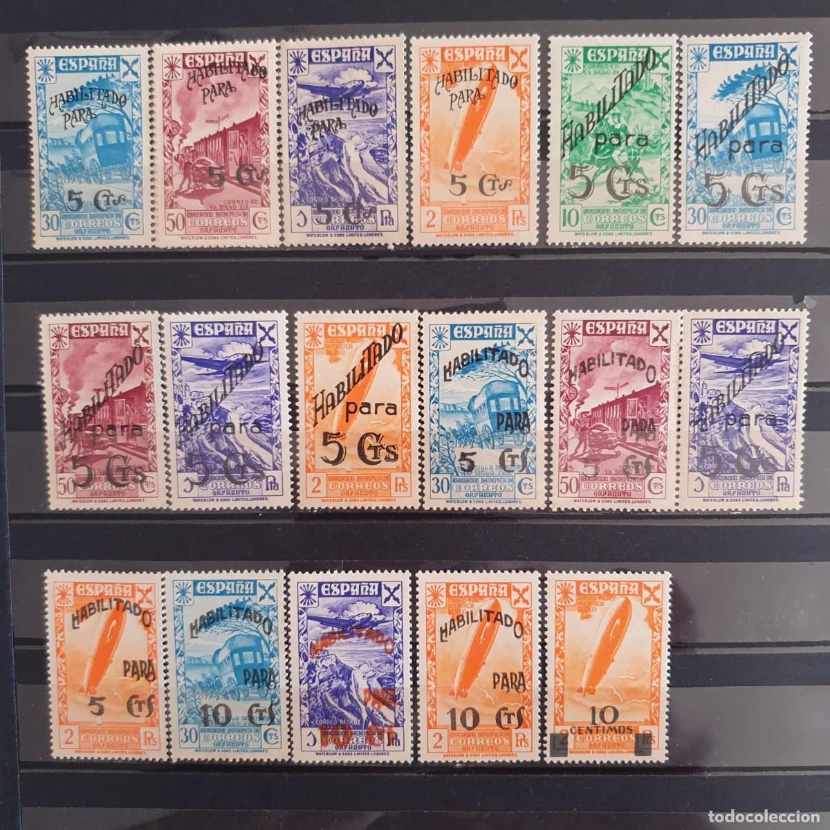 Sellos: SERIE COMPLETA BENEFICENCIA EDIFIL 36 ** A 52 ** ESPA&Ntilde;A 1940