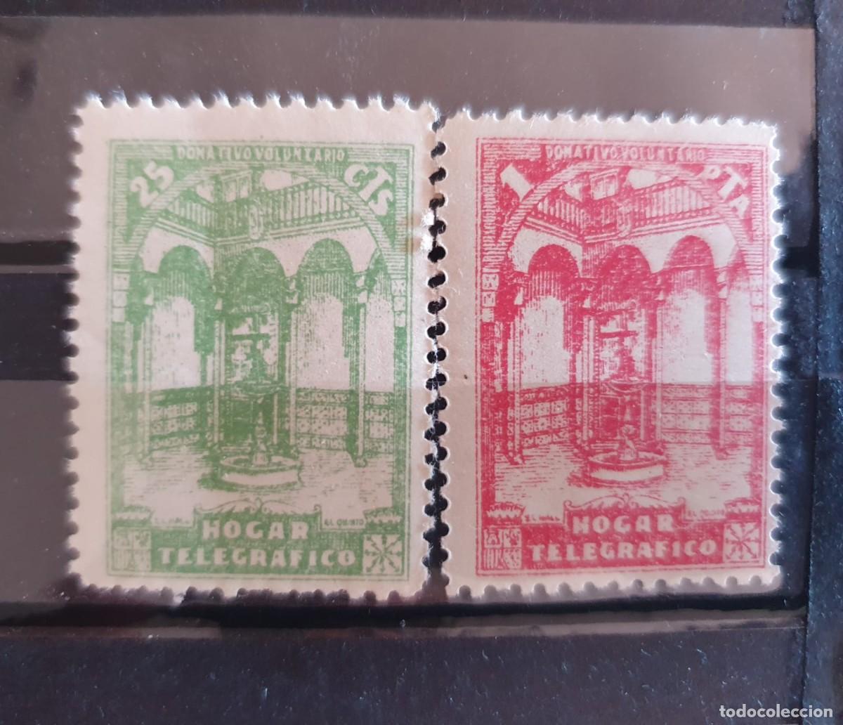 Sellos: HUERFANOS DE TELEGRAFOS EDIFIL 14 ** + 15 ** ESPA&Ntilde;A 1938