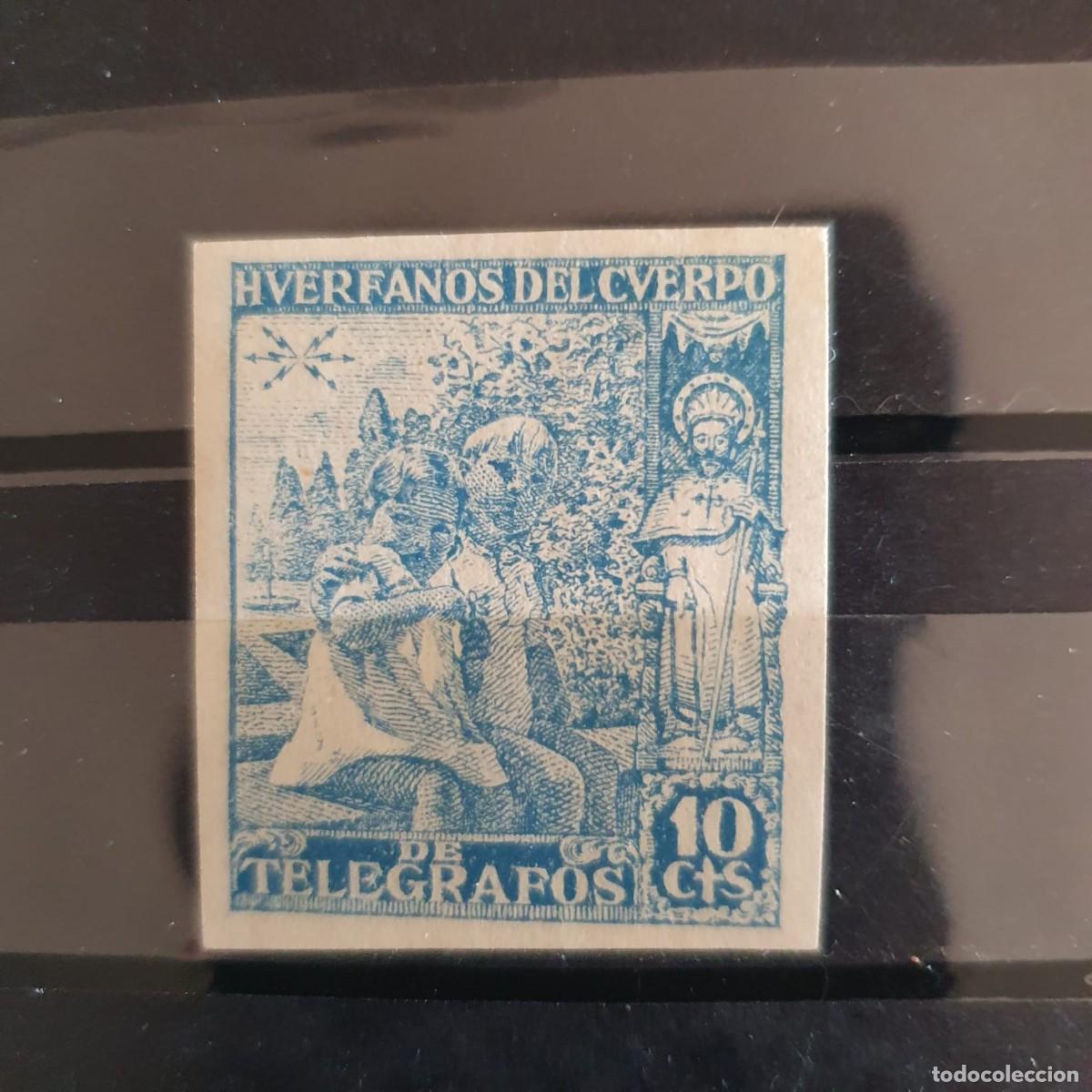 Sellos: HUERFANOS DE TELEGRAFOS EDIFIL 16 ** SD SIN DENTAR ESPA&Ntilde;A 1938