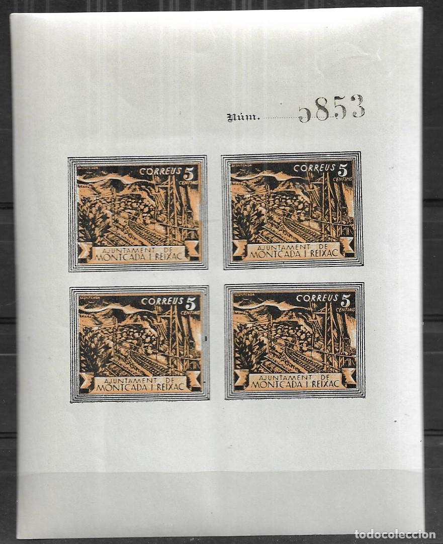 Sellos: ESPA&Ntilde;A GUERRA CIVIL, HOJA BLOQUE MONTCADA I REIXAC - VIAS DEL TREN. MNH.