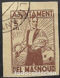 Sellos: Guerra Civil, SELLO LOCAL, Barcelona, MASNOU, FESOFI n&ordm; 6 (o)