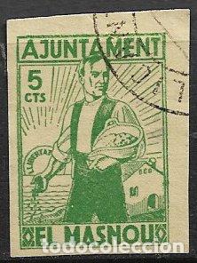 Sellos: Guerra Civil, SELLO LOCAL, Barcelona, MASNOU, FESOFI n&ordm; 5 (o)