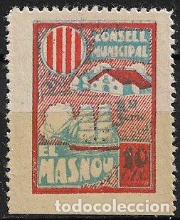Sellos: Guerra Civil, SELLO LOCAL, Barcelona, MASNOU, FESOFI n&ordm; 27 * *