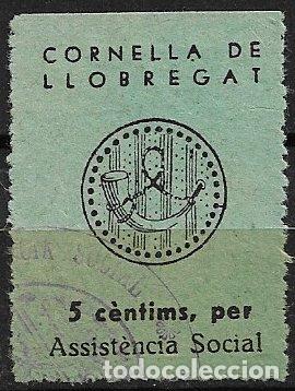 Sellos: Guerra Civil, SELLO LOCAL, Barcelona, CORNELL&Aacute; DE LLOBREGAT, FESOFI n&ordm; 6 (o)