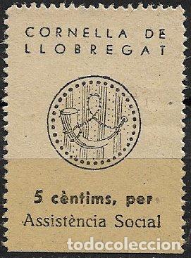 Sellos: Guerra Civil, SELLO LOCAL, Barcelona, CORNELL&Aacute; DE LLOBREGAT, FESOFI n&ordm; 4 (*)