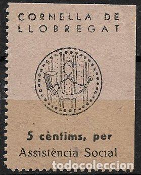 Sellos: Guerra Civil, SELLO LOCAL, Barcelona, CORNELL&Aacute; DE LLOBREGAT, FESOFI n&ordm; 2 (*)