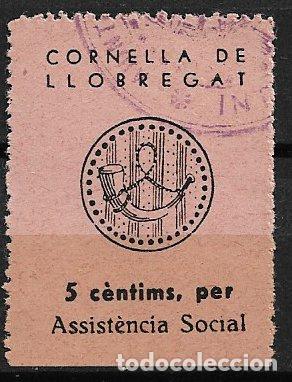 Sellos: Guerra Civil, SELLO LOCAL, Barcelona, CORNELL&Aacute; DE LLOBREGAT, FESOFI n&ordm; 1 (o)
