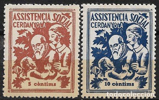 Sellos: Guerra Civil, SELLO LOCAL, Barcelona, CERDANYOLA, FESOFI n&ordm; 1 * y 2 * *