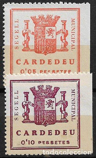 Sellos: Guerra Civil, SELLO LOCAL, Barcelona, CARDEDEU, FESOFI n&ordm; 5 y 6 * *
