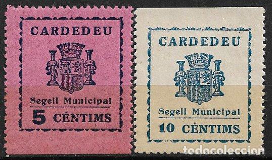 Sellos: Guerra Civil, SELLO LOCAL, Barcelona, CARDEDEU, FESOFI n&ordm; 1 y 2 * *