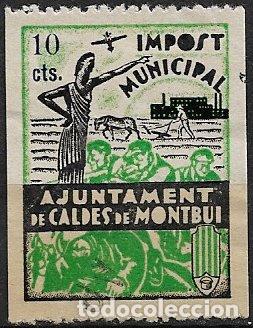 Sellos: Guerra Civil, SELLO LOCAL, Barcelona, CALDAS DE MONTBUY, FESOFI n&ordm; 2 (*)