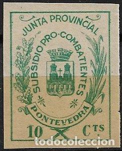 Sellos: Guerra Civil, SELLO LOCAL, Pontevedra, PONTEVEDRA, FESOFI n&ordm; 7 *