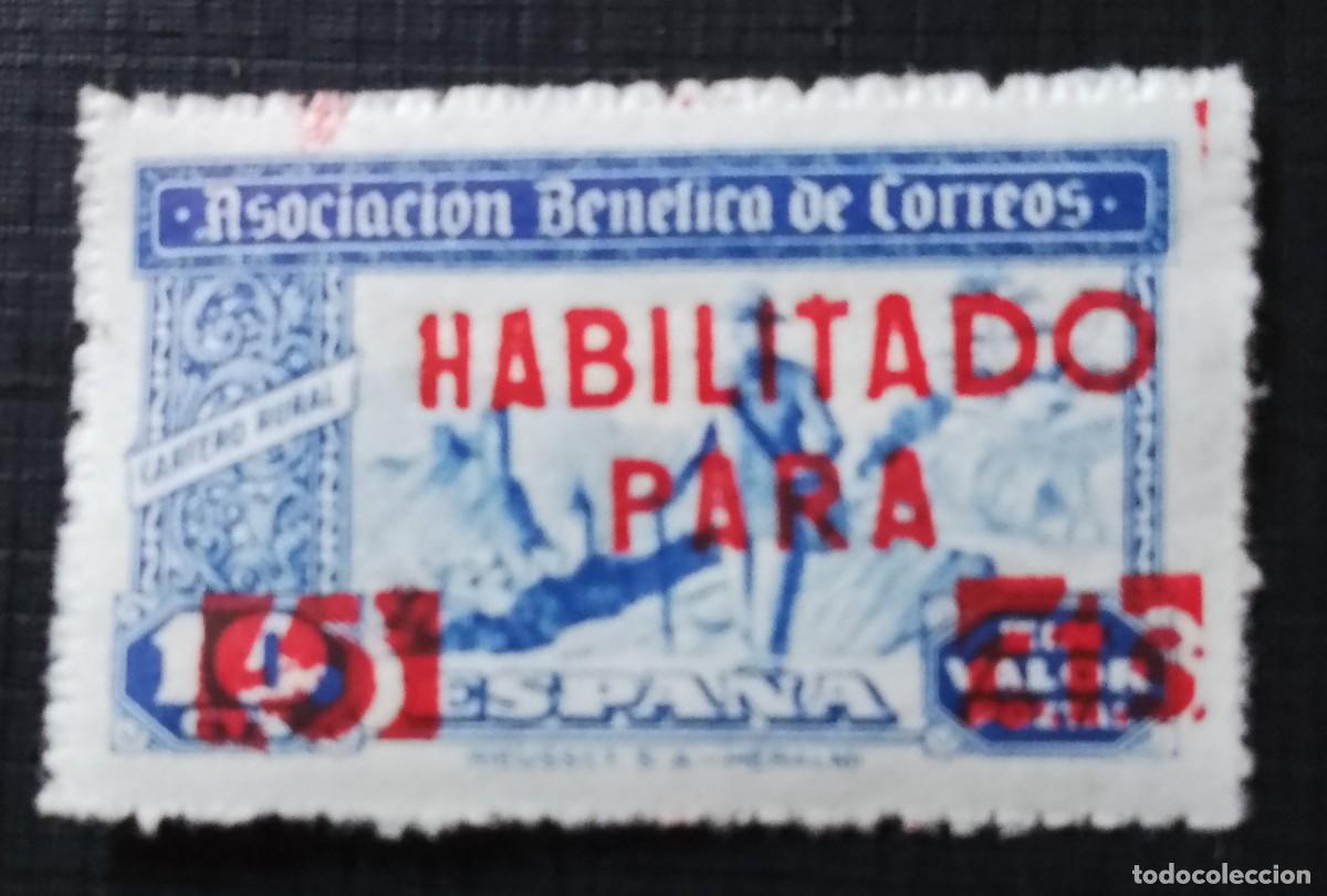 Sellos: 10 CTS - ASOCIACI&Oacute;N BEN&Eacute;FICA DE CORREOS - CARTERO RURAL - EN ROJO: HABILITADO PARA 5.