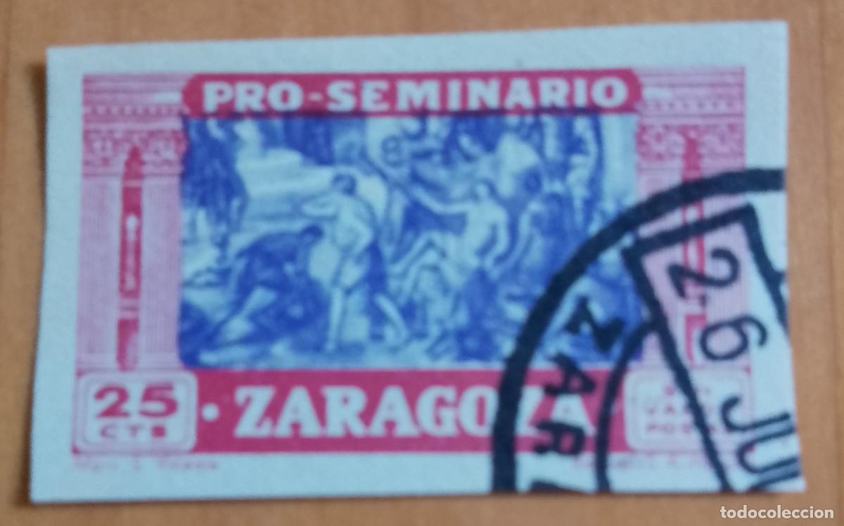 Sellos: 25 PTS - SIN VALOR POSTAL - PRO-SEMINARIO ZARAGOZA - MART. S. VICENTE