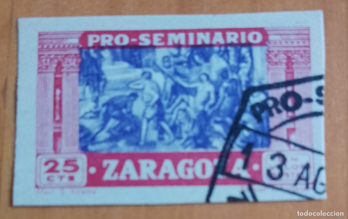 Sellos: 25 PTS - SIN VALOR POSTAL - PRO-SEMINARIO ZARAGOZA - MART. S. VICENTE