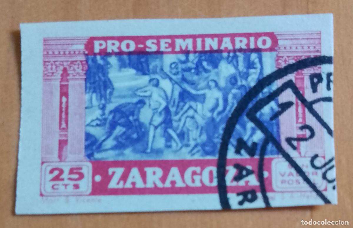 Sellos: 25 PTS - SIN VALOR POSTAL - PRO-SEMINARIO ZARAGOZA - MART. S. VICENTE