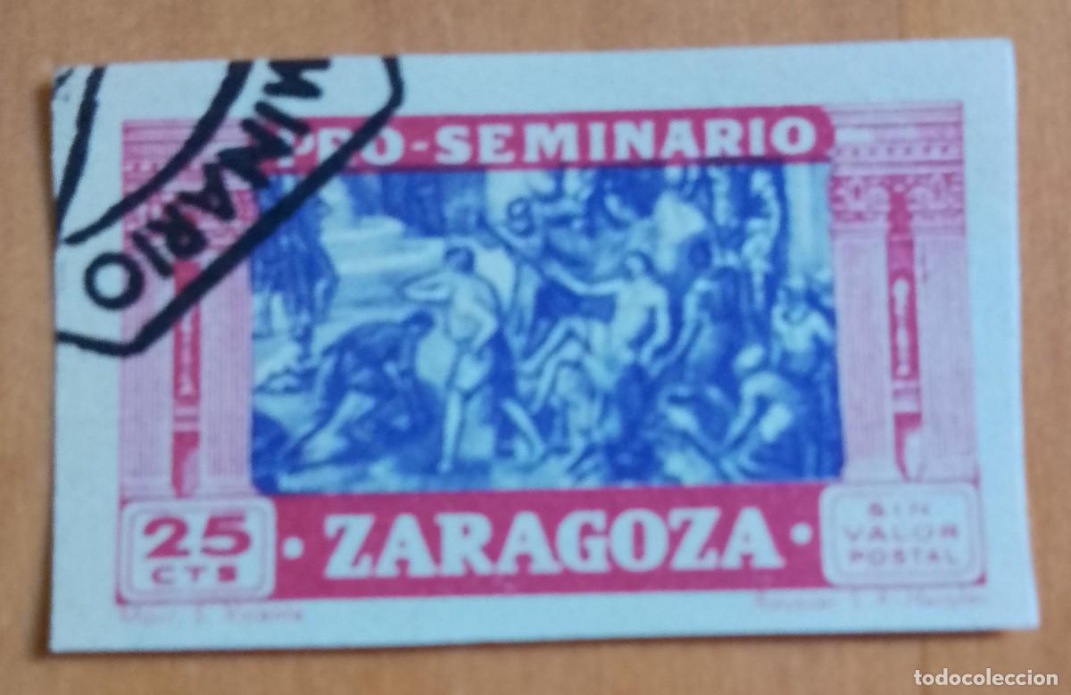 Sellos: 25 PTS - SIN VALOR POSTAL - PRO-SEMINARIO ZARAGOZA - MART. S. VICENTE