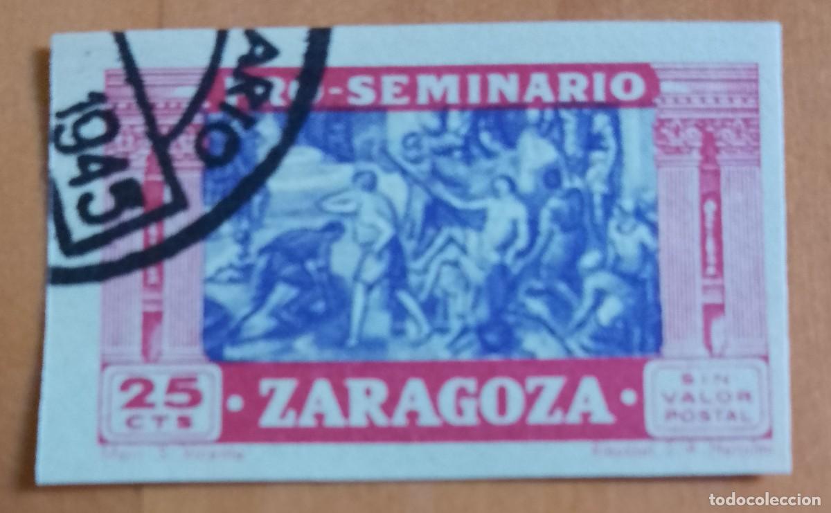 Sellos: 25 PTS - SIN VALOR POSTAL - PRO-SEMINARIO ZARAGOZA - MART. S. VICENTE