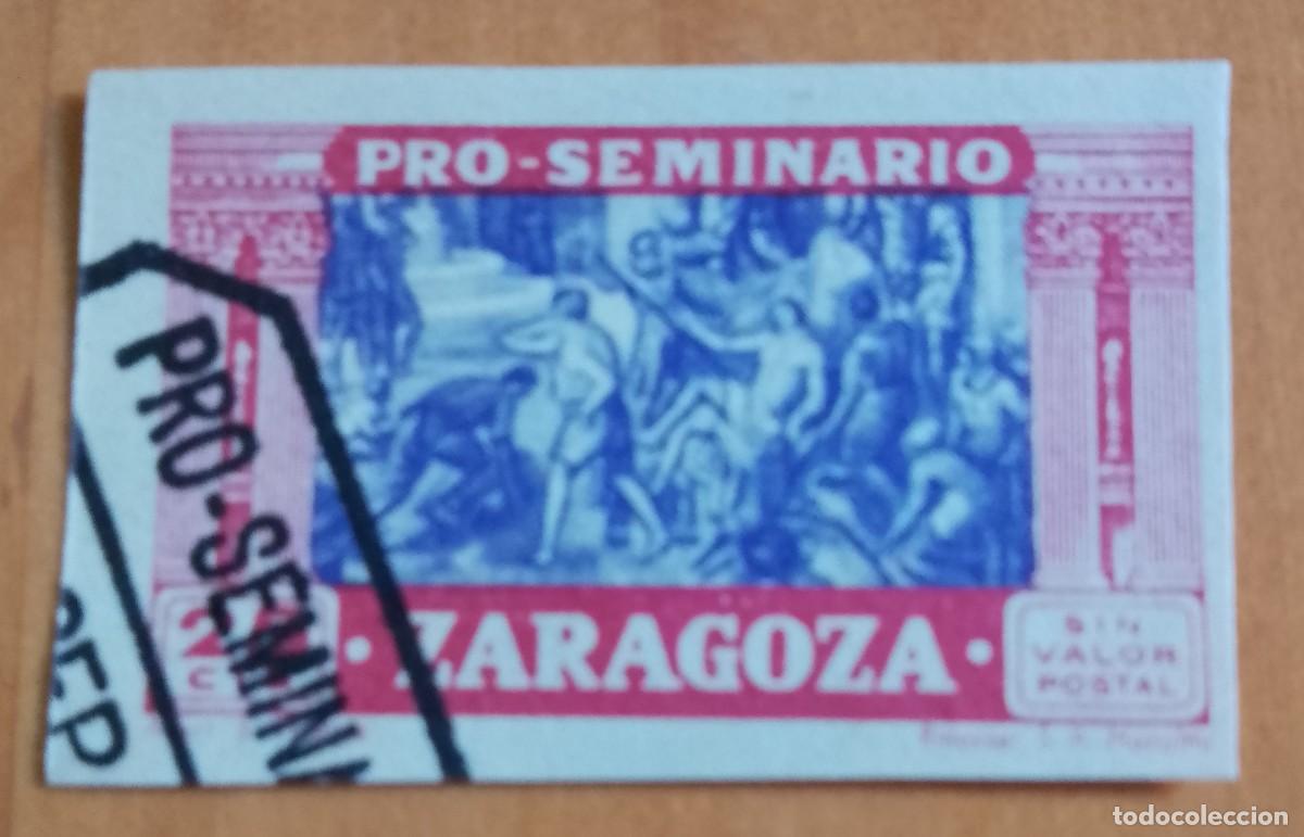 Sellos: 25 PTS - SIN VALOR POSTAL - PRO-SEMINARIO ZARAGOZA - MART. S. VICENTE