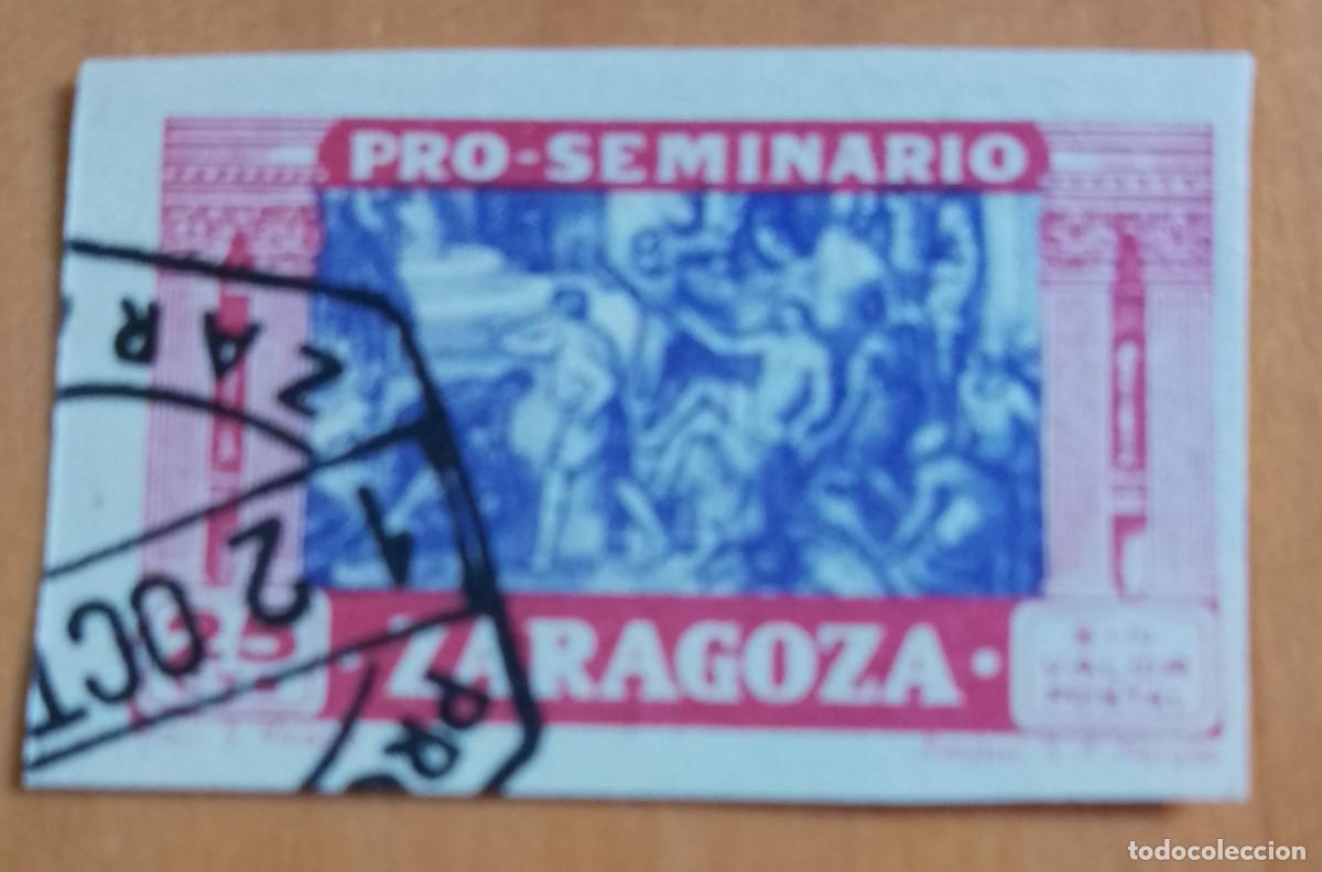 Sellos: 25 PTS - SIN VALOR POSTAL - PRO-SEMINARIO ZARAGOZA - MART. S. VICENTE